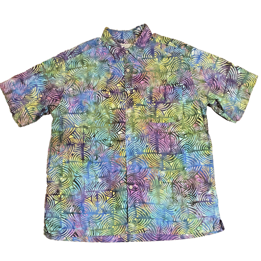 Island Republic Geometric Woven Short Sleeve Button-Up Shirt, Point Collar